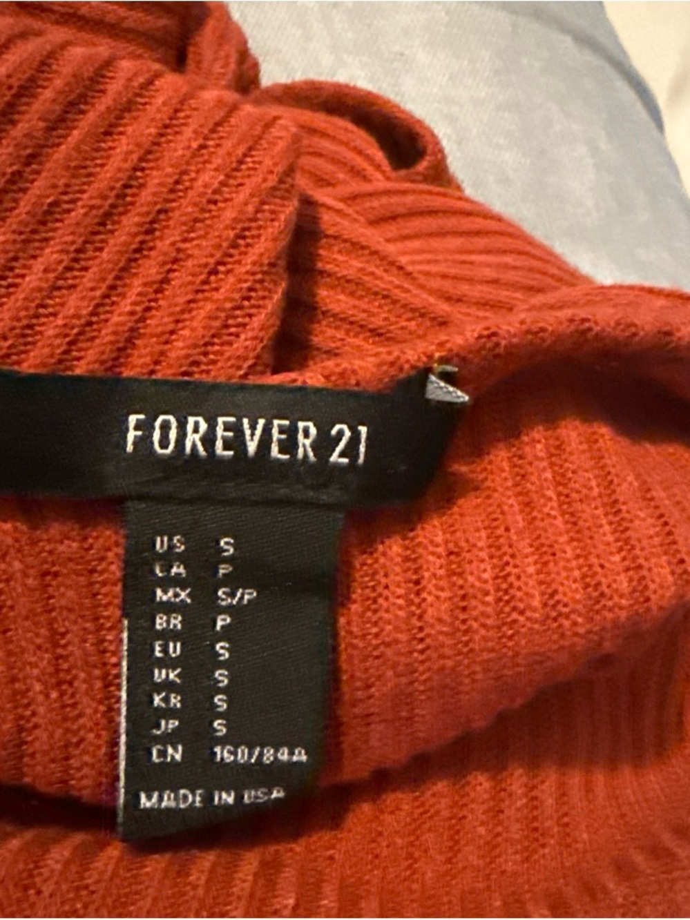 Forever 21 Ribbed Mock Neck Top - Rust - Picture 3 of 3